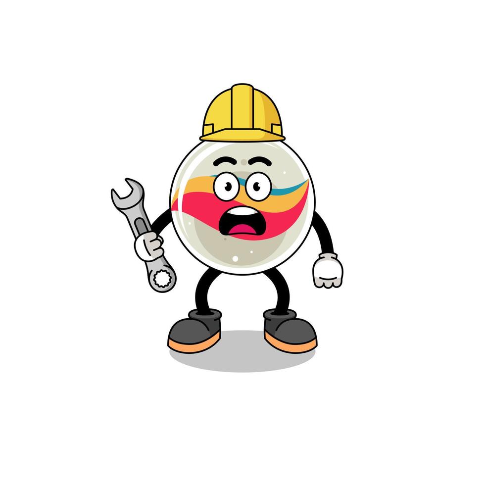 Character Illustration of marble toy with 404 error vector