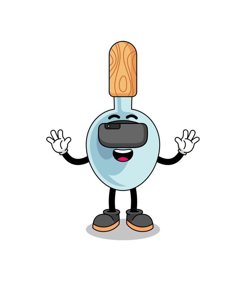 Illustration of cooking spoon with a vr headset vector