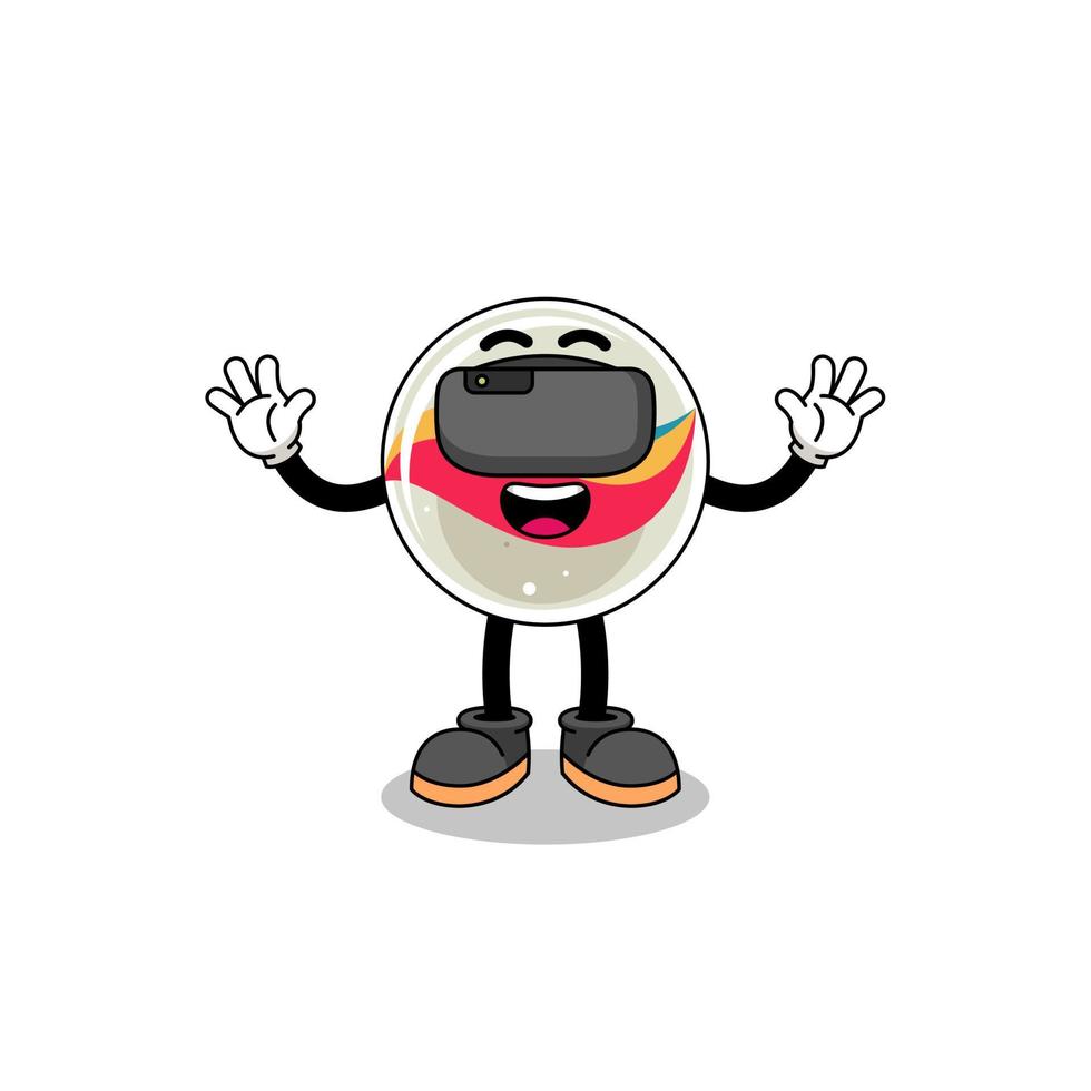 Illustration of marble toy with a vr headset vector