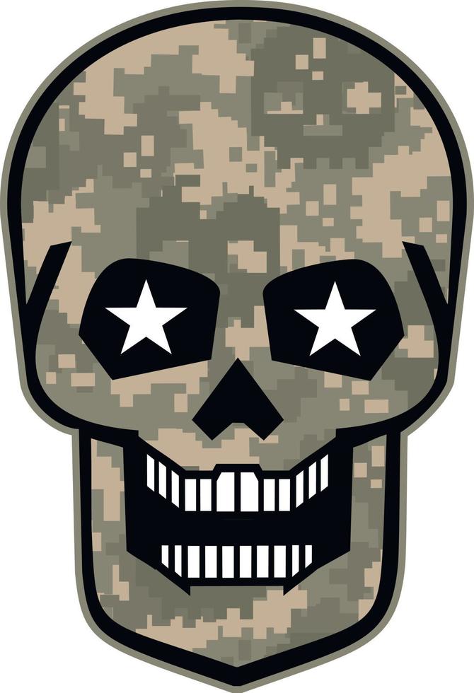 combate, galón militar con calavera vector