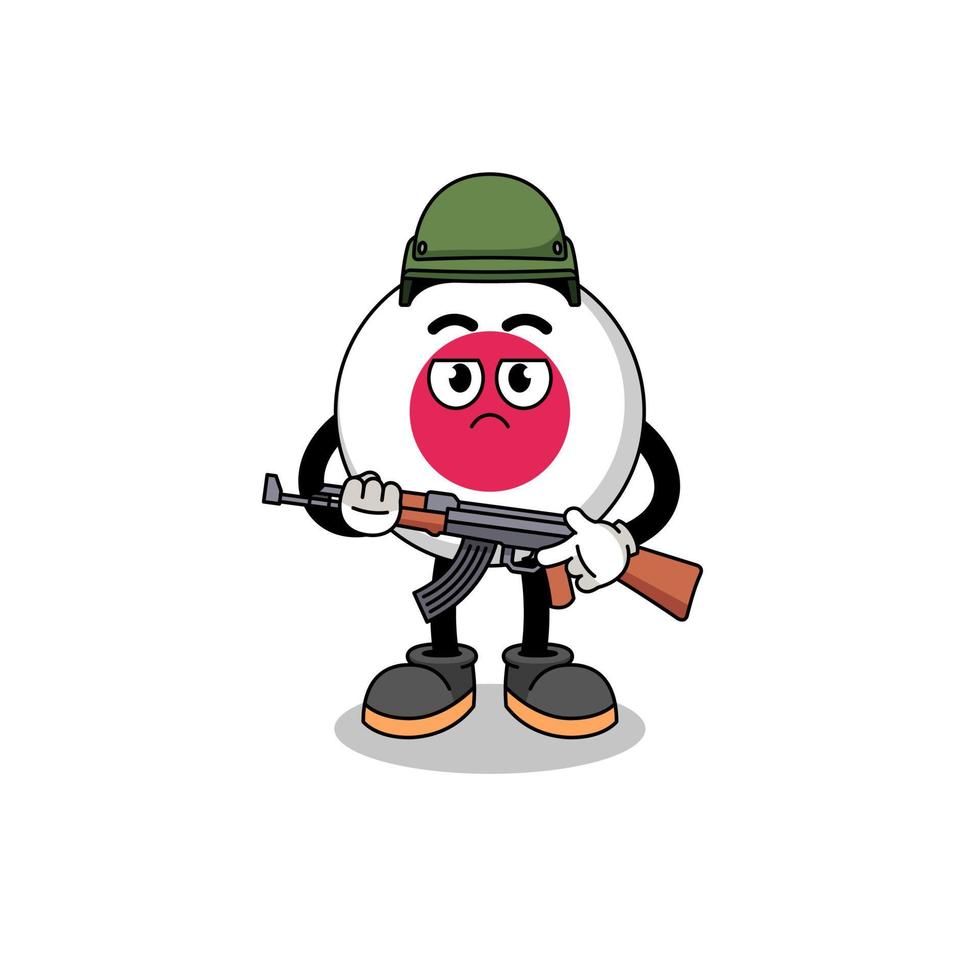 Cartoon of japan flag soldier vector