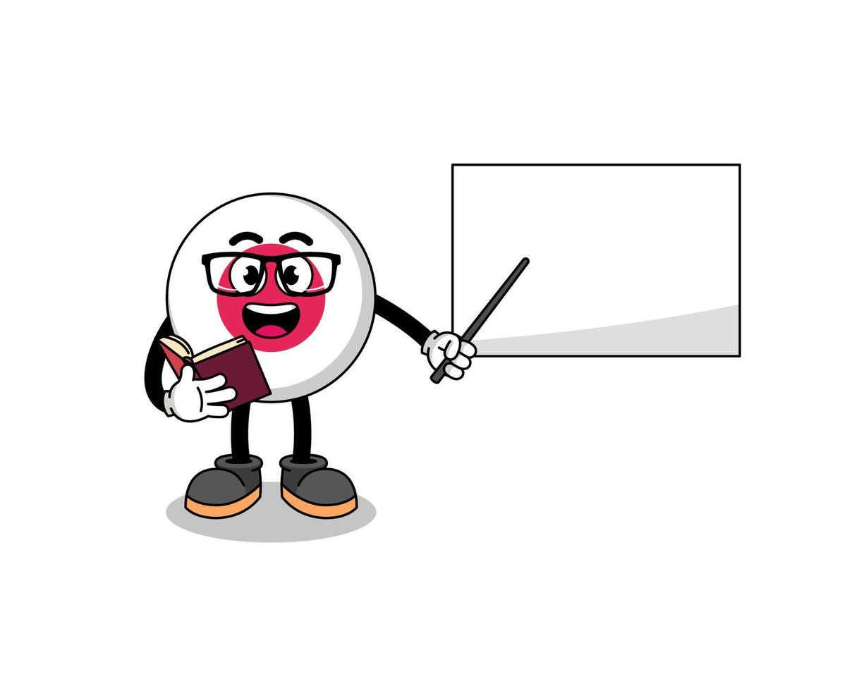 Mascot cartoon of japan flag teacher vector