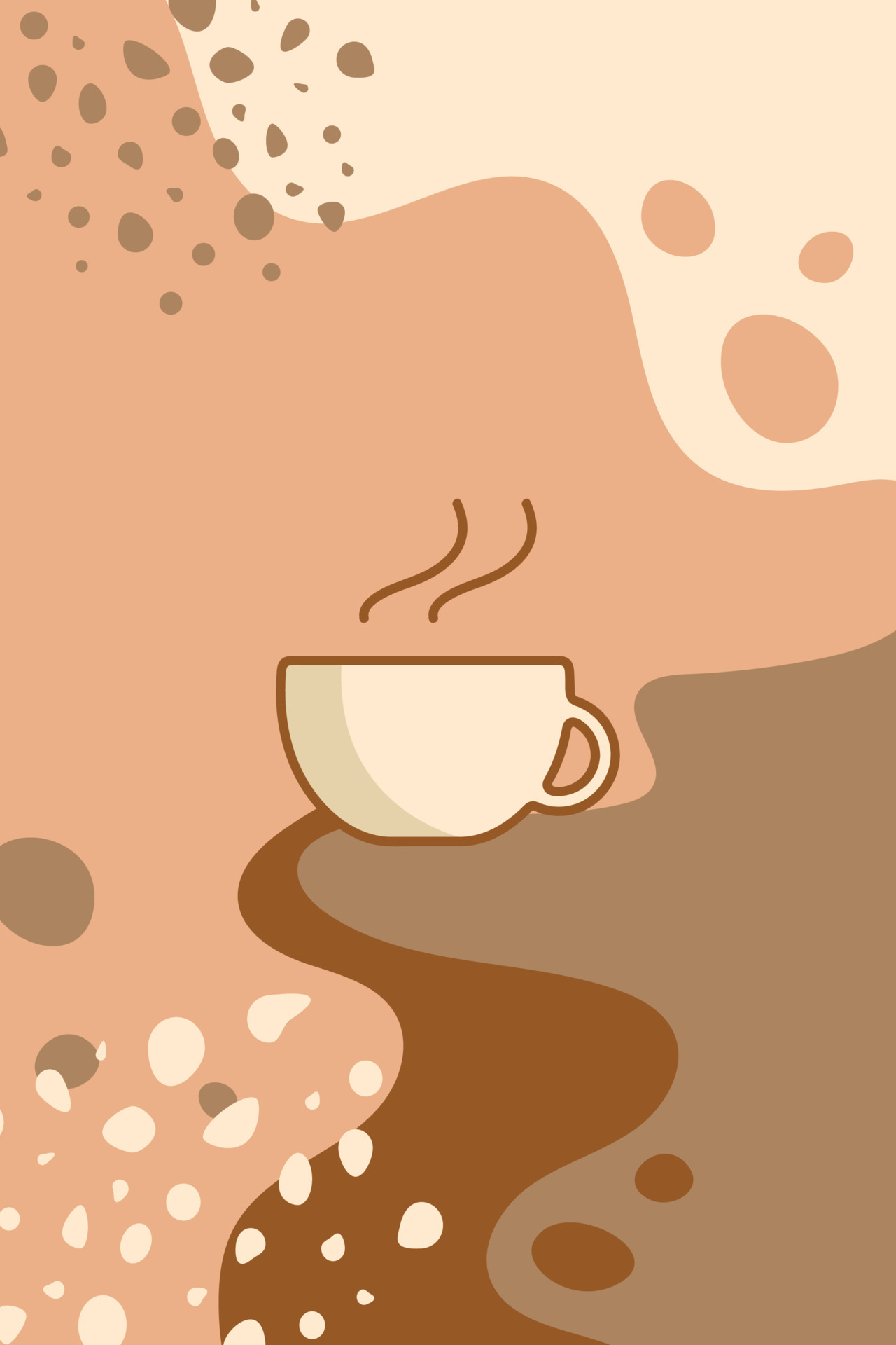 Vector Abstract Creative Background With Copy Space For Text And Coffee 