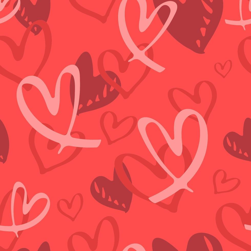 Seamless romantic pattern with Hearts. Ready template for  postcards, print, poster, Valentine's day. Vector illustration.
