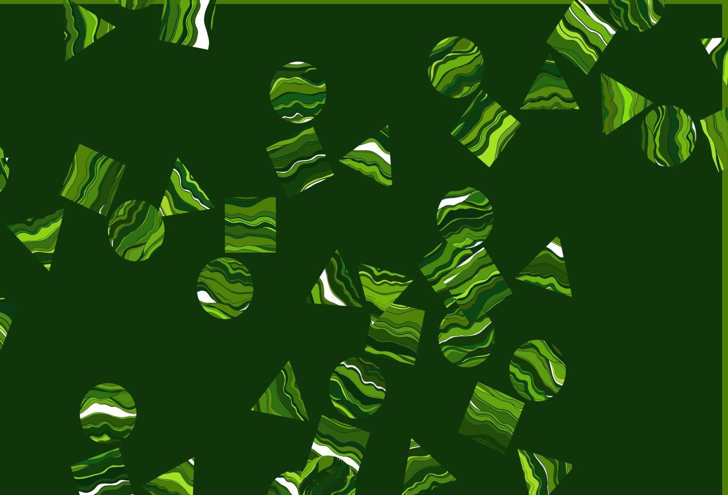 Light Green vector template with crystals, circles, squares.