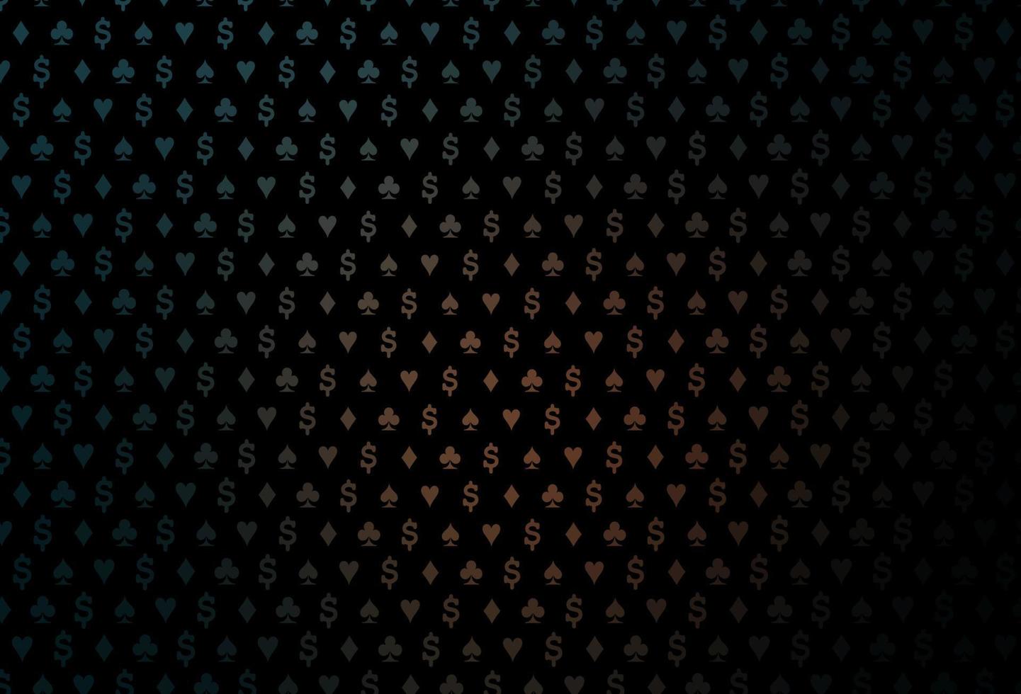 Dark black vector texture with playing cards.