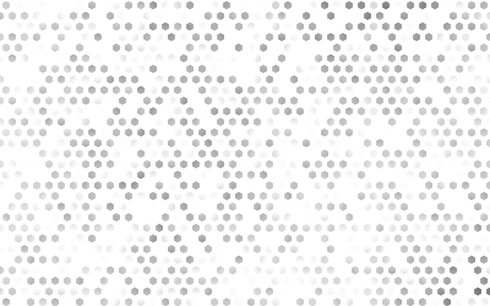 cubierta vectorial gris plateada clara con un conjunto de hexágonos. vector