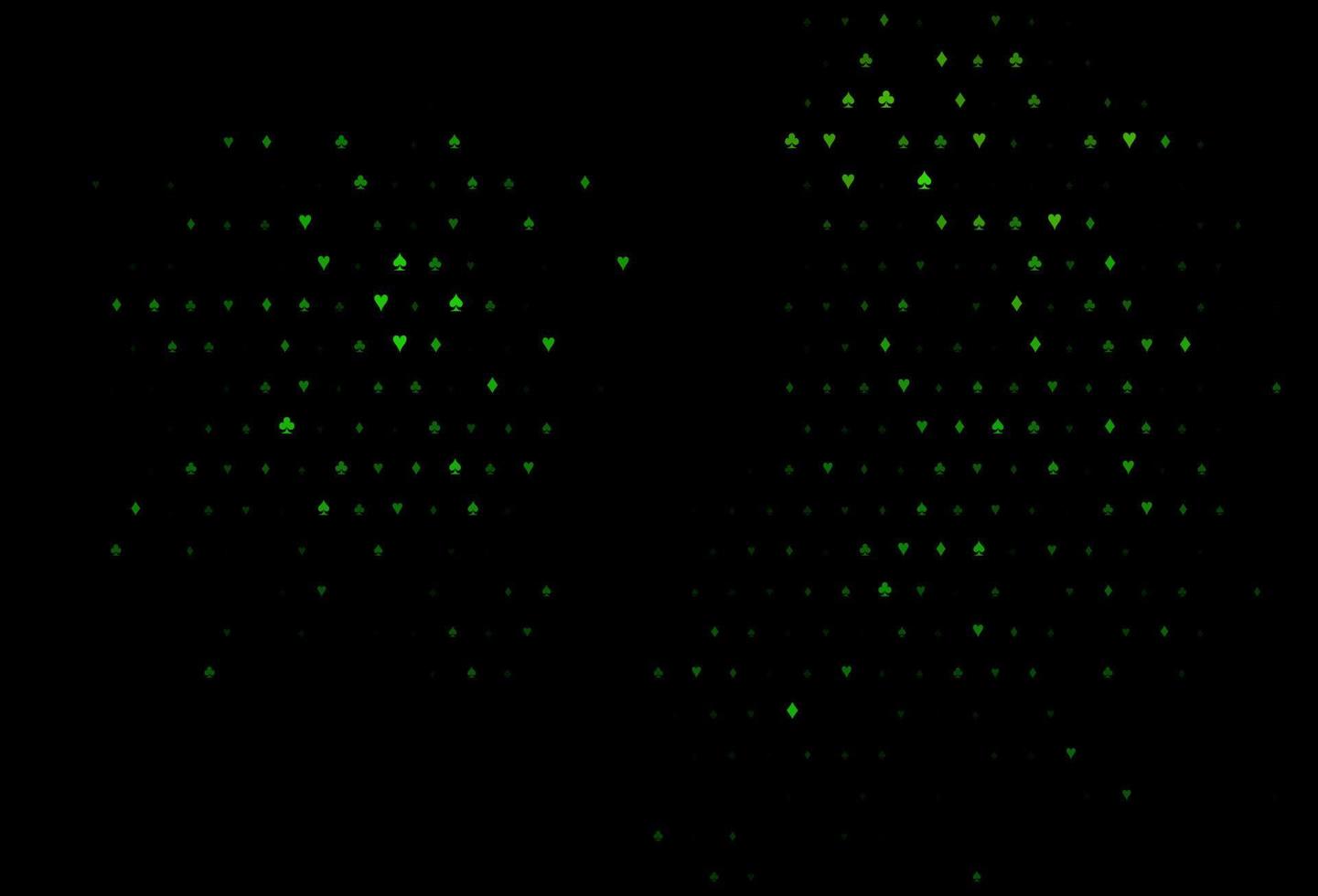 Dark green vector pattern with symbol of cards.