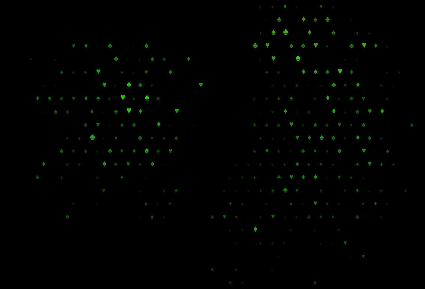 patrón de vector verde oscuro con símbolo de tarjetas.