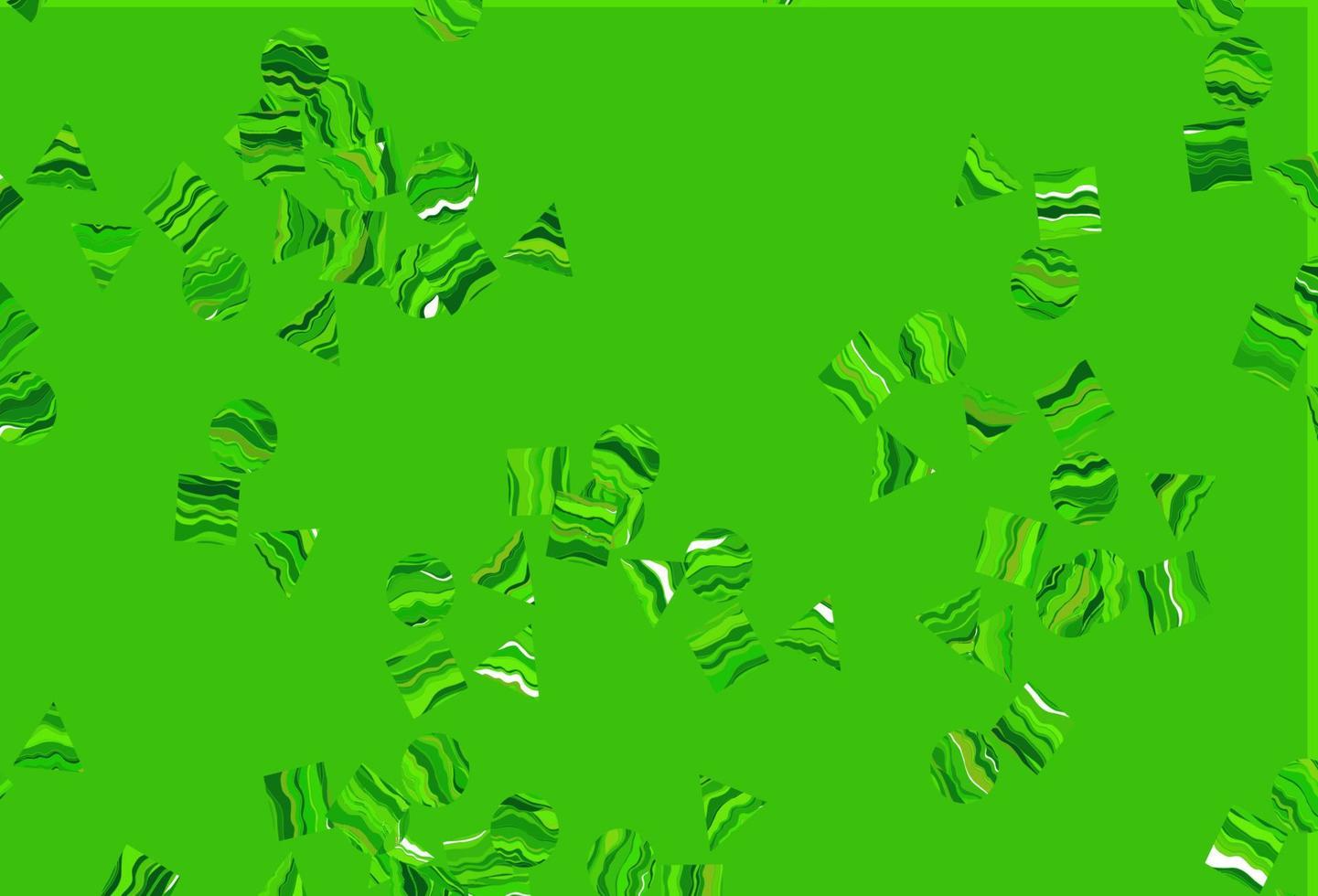 Fondo de vector verde claro con triángulos, círculos, cubos.