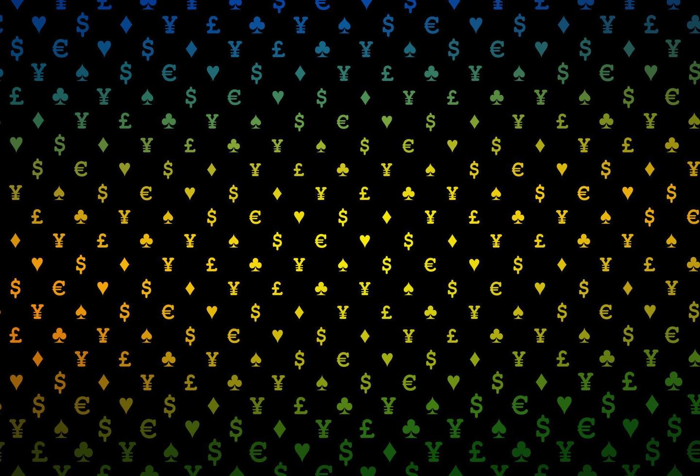 patrón de vector verde oscuro con símbolo de tarjetas.