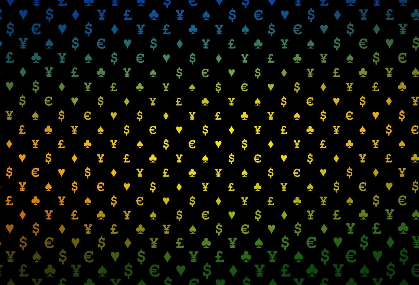 Dark green vector pattern with symbol of cards.