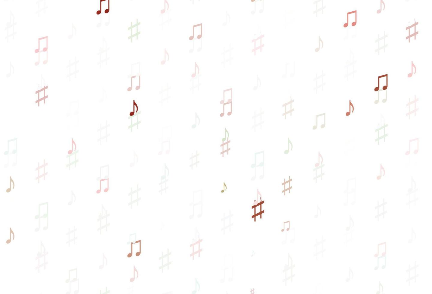 Light Green, Red vector template with musical symbols.