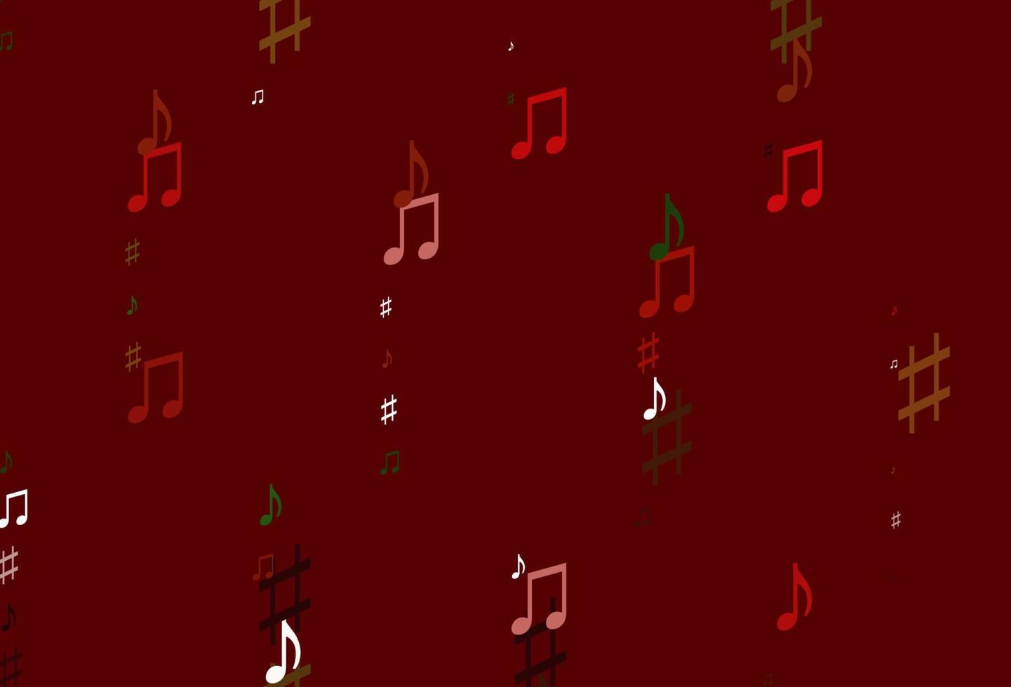 verde claro, textura vectorial roja con notas musicales. vector