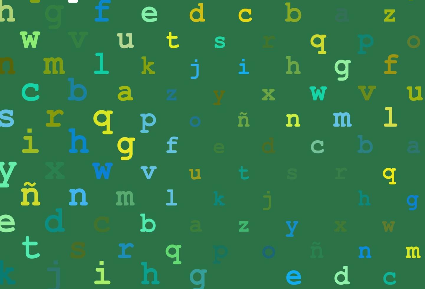 Dark blue, yellow vector texture with ABC characters.