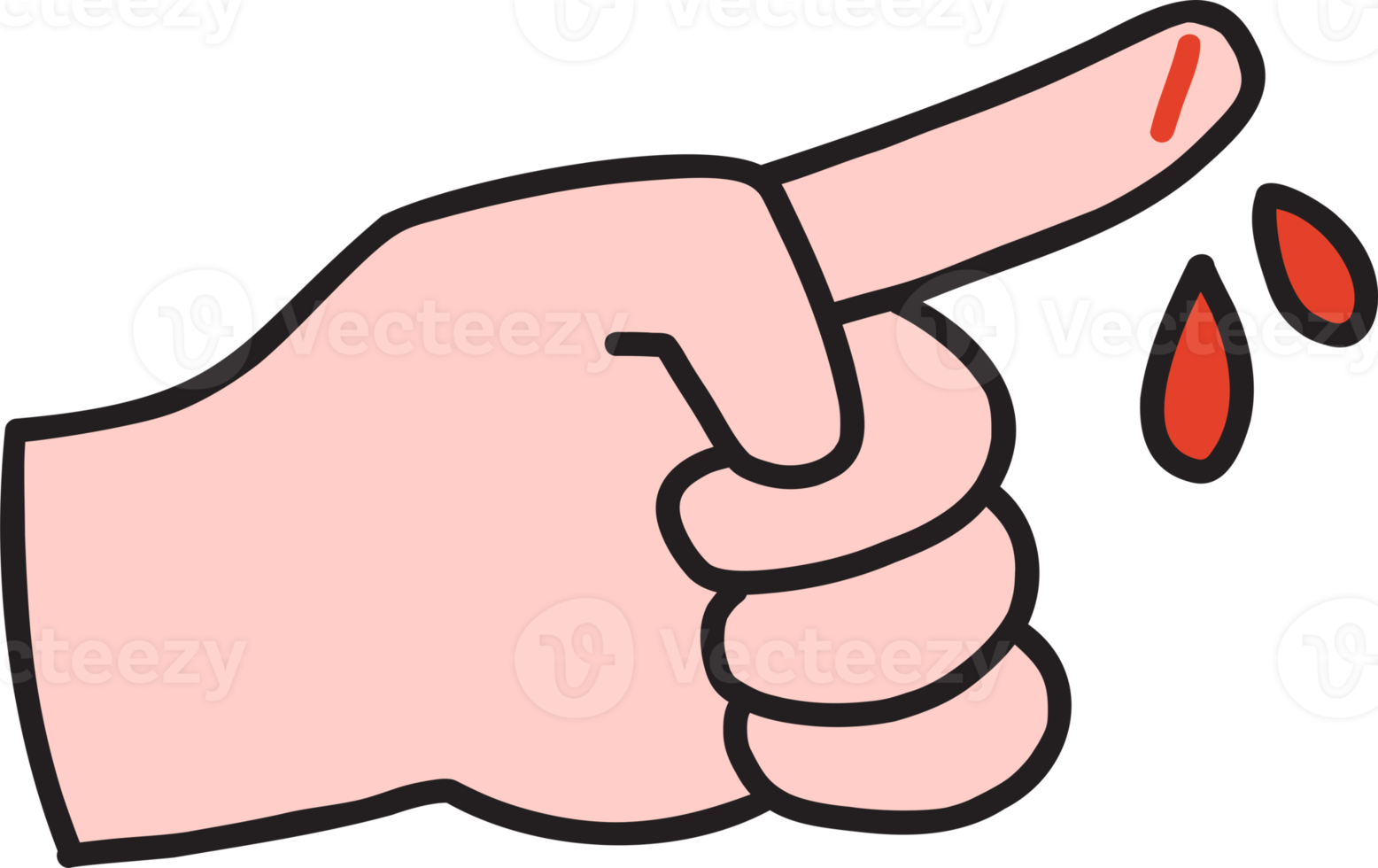 hand dragen blödning finger illustration png