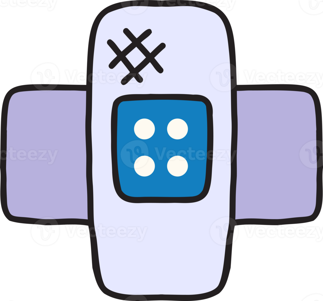 ilustração de bandagem adesiva desenhada à mão png