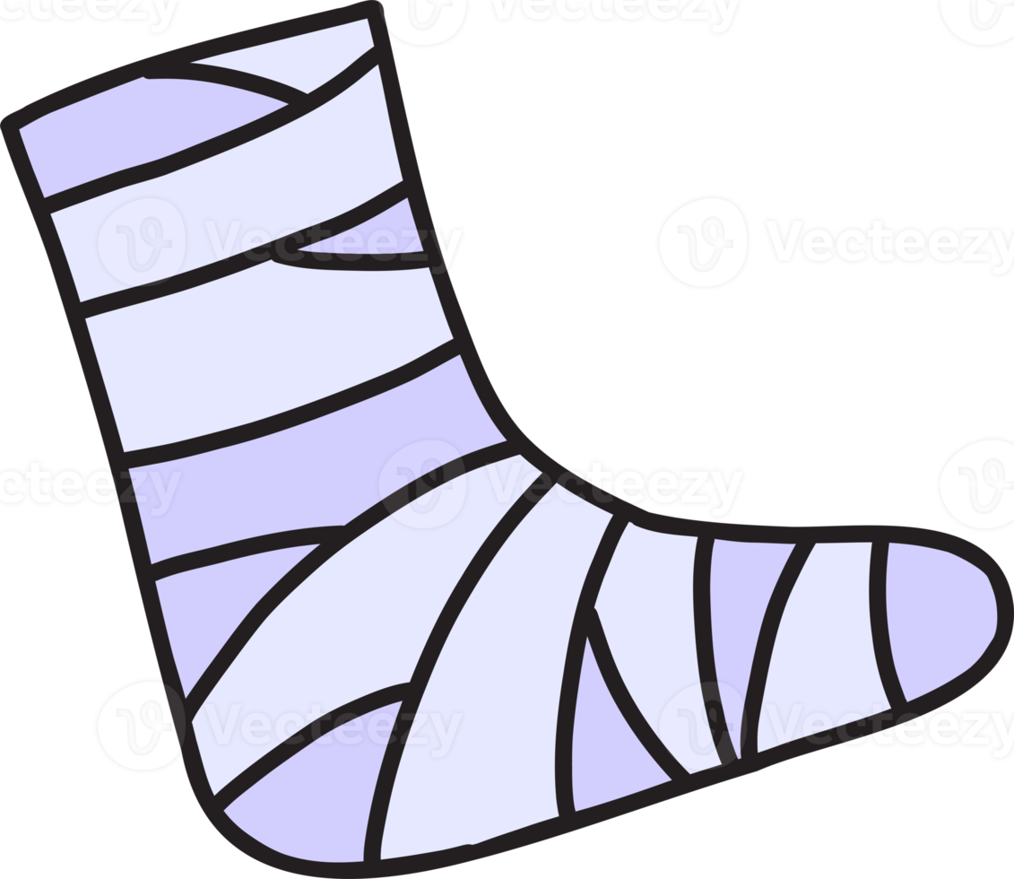 Hand Drawn Splint foot illustration png