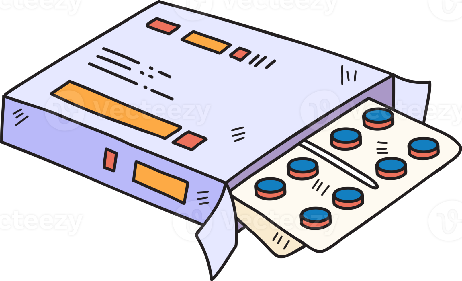 Caixa De Medicamentos Para Desenhos Animados Desenhada à Mão Png