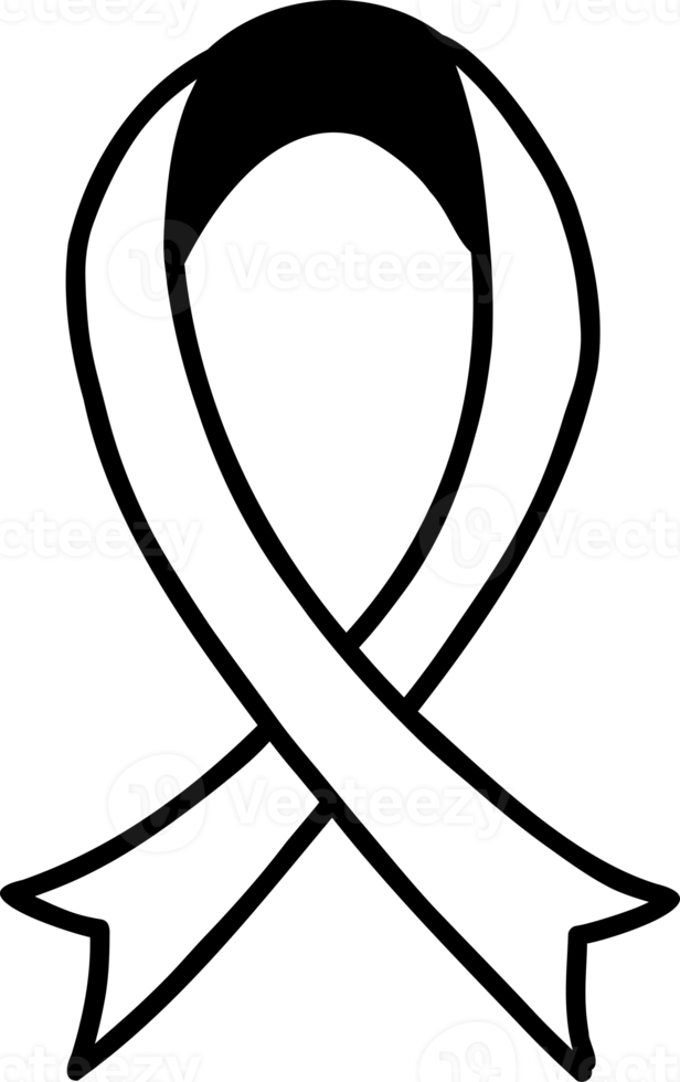ilustração de fita de luto desenhada à mão png