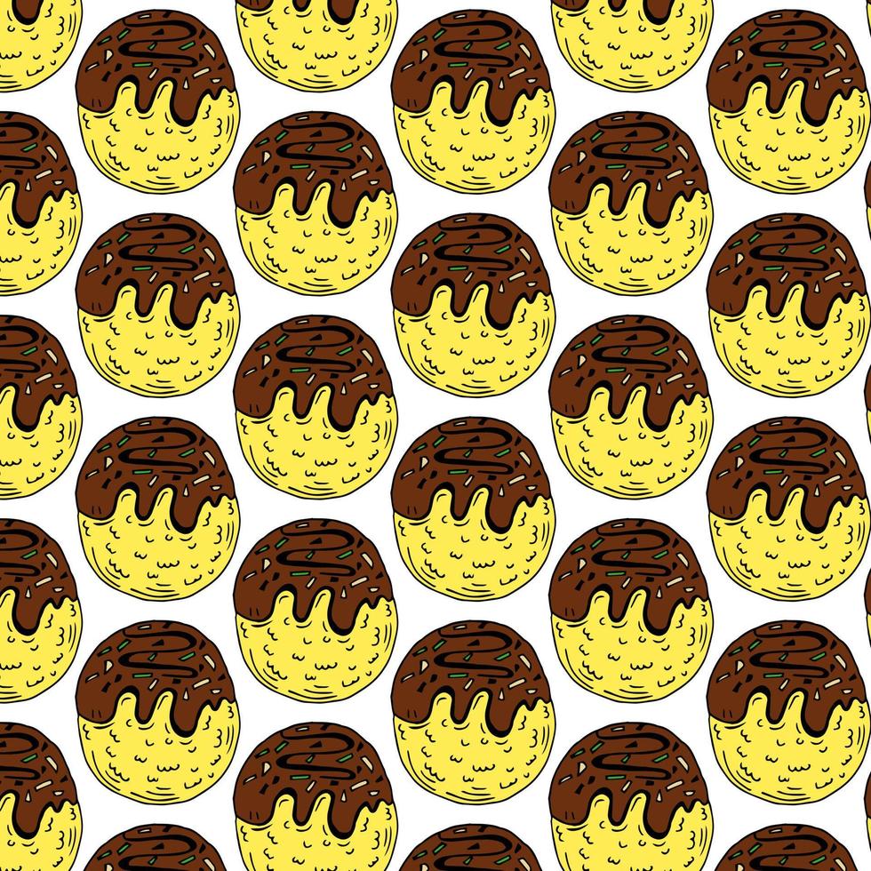 Takoyaki pattern wallpaper. Takoyaki on white background. free space for text. pattern. vector