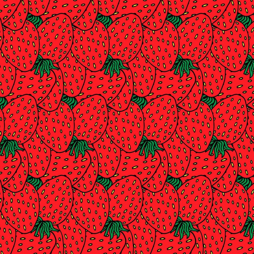 patrón de fondo de fresa fresca - ilustración vectorial vector