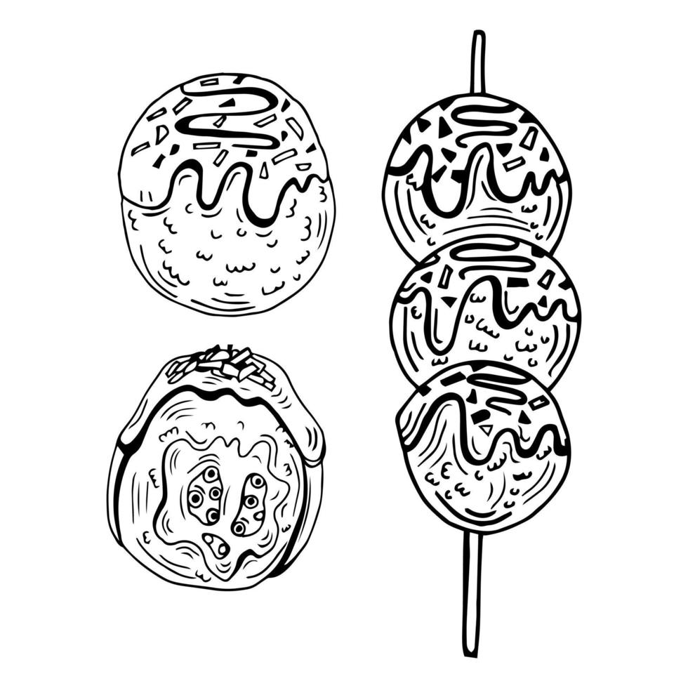 Takoyaki vector set collection graphic clipart design