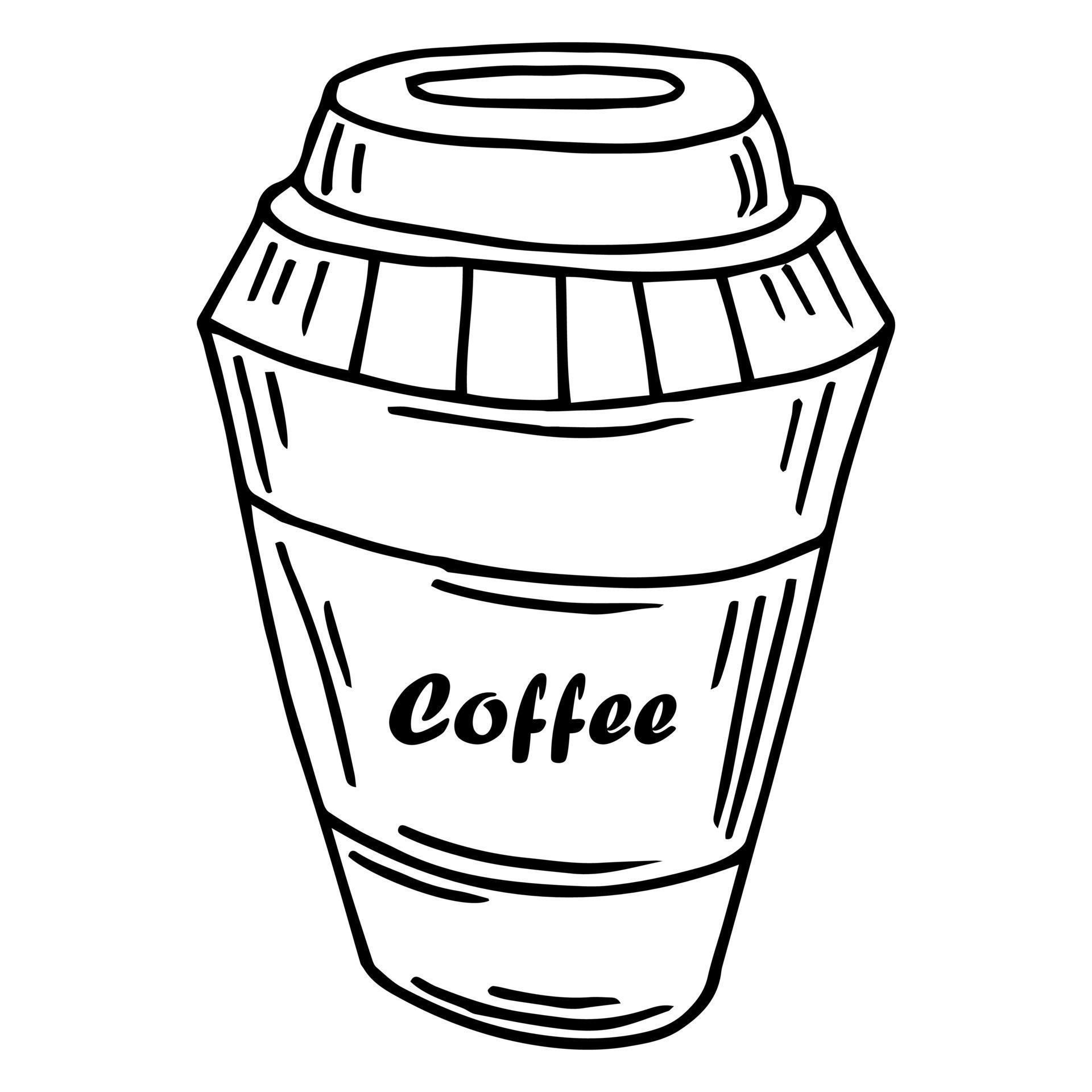 Vector illustration. Hand drawn doodle of disposable paper cup with