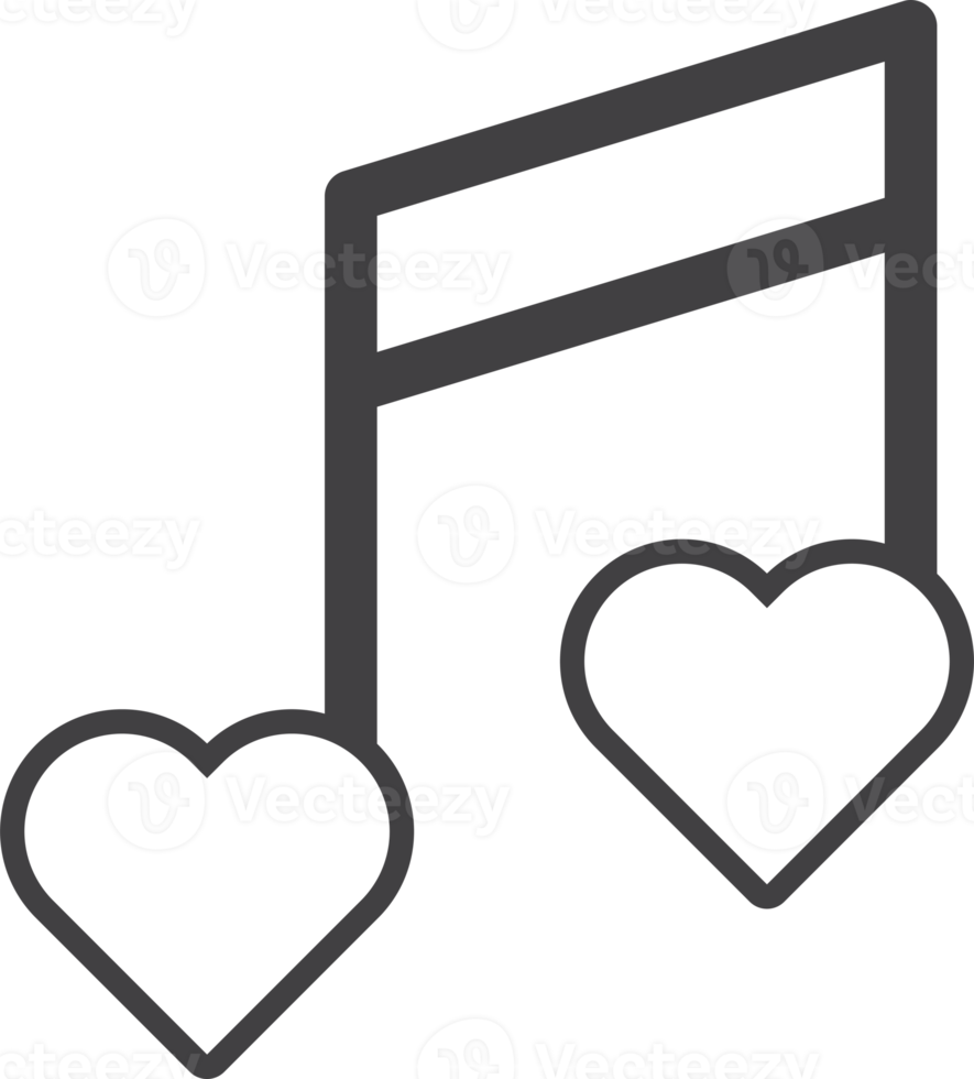 musical notes and heart illustration in minimal style 15284852 PNG