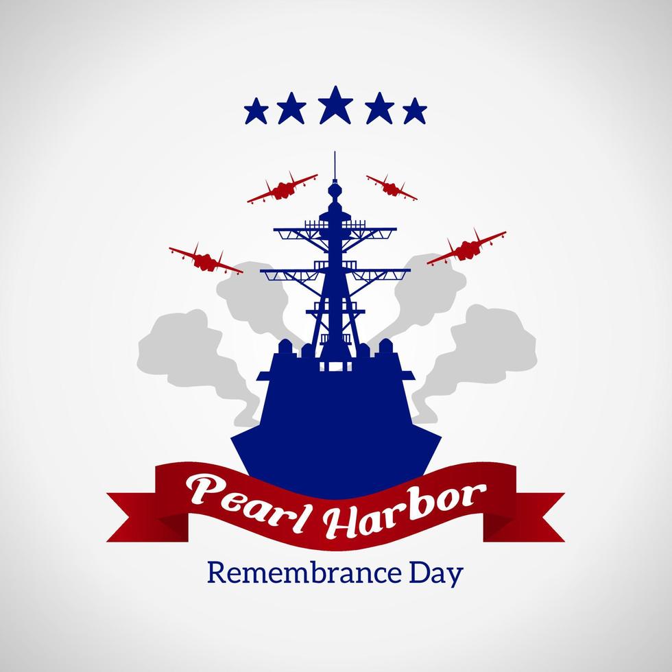 tema del día del recuerdo de Pearl Harbor. ilustración vectorial adecuado para carteles, pancartas, antecedentes y tarjetas de felicitación. vector