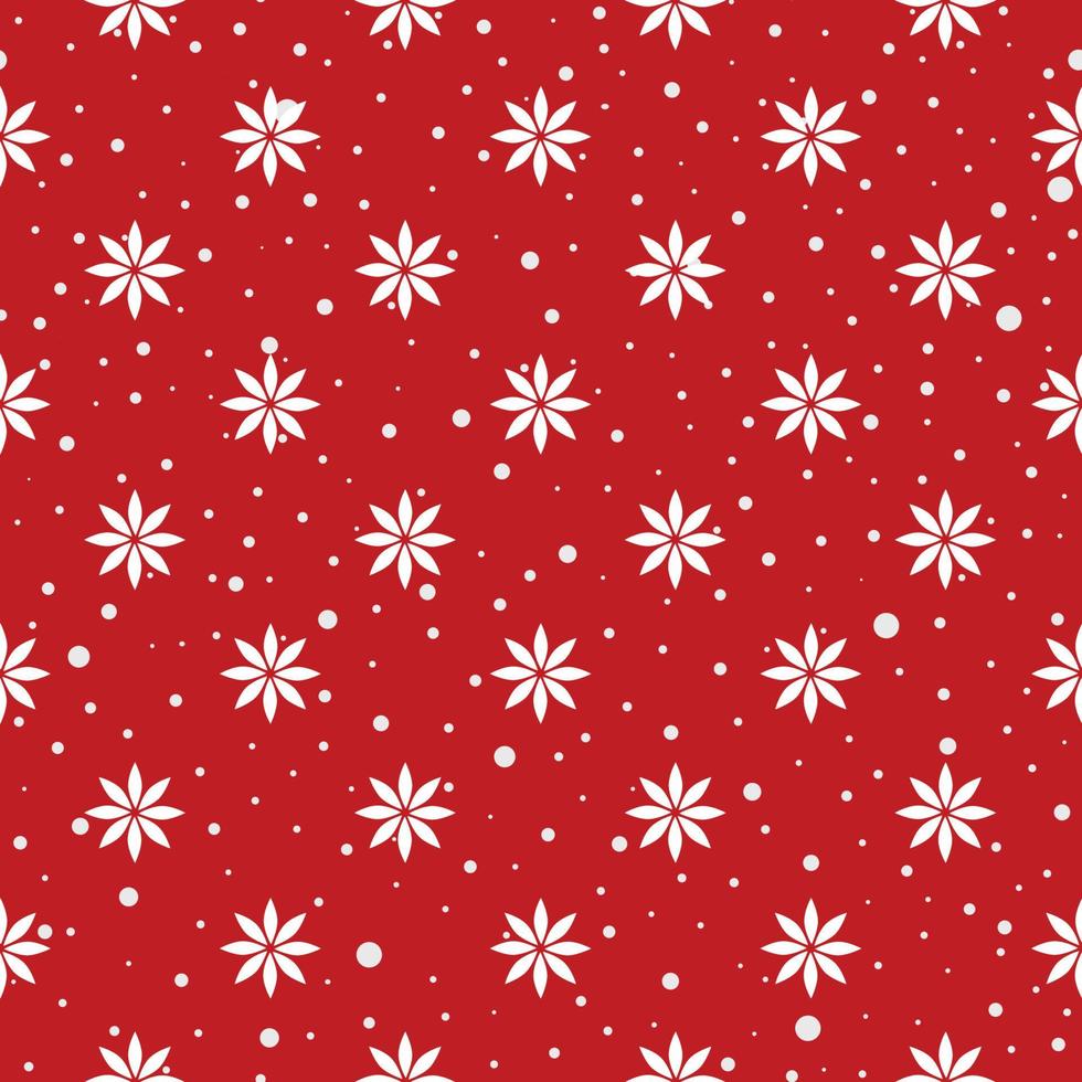 Christmas winter holiday seamless pattern with snow. Floral ornamental scandinavian texture. Artistic festive christmas background in scandinavian style vector