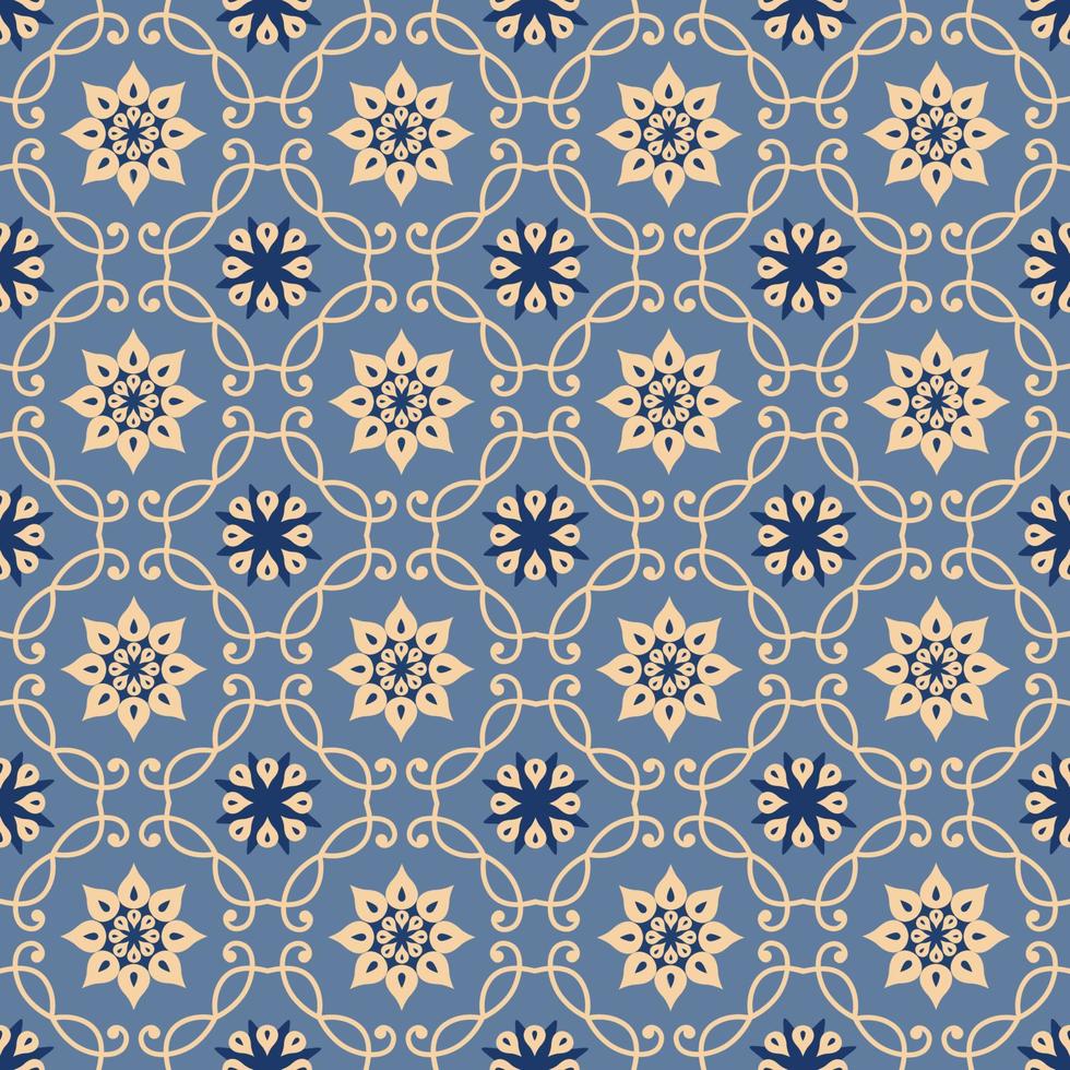 Abstract arabesque asian seamless pattern. Floral holiday ornamental texture. Artistic arabic background in orient geometric mosaic style vector