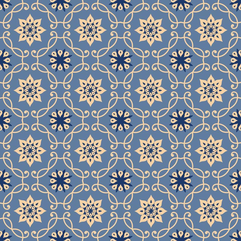 Abstract arabesque asian seamless pattern. Floral holiday ornamental texture. Artistic arabic background in orient geometric mosaic style vector