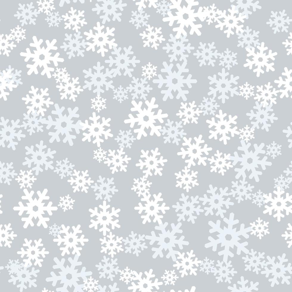 Snow seamless pattern. Christmas texture. Winter holiday flowing snowflakes background. vector