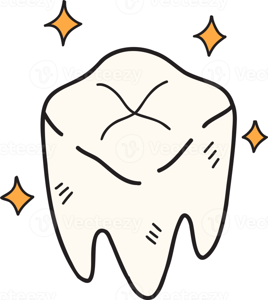 ilustração de bons dentes desenhados à mão png