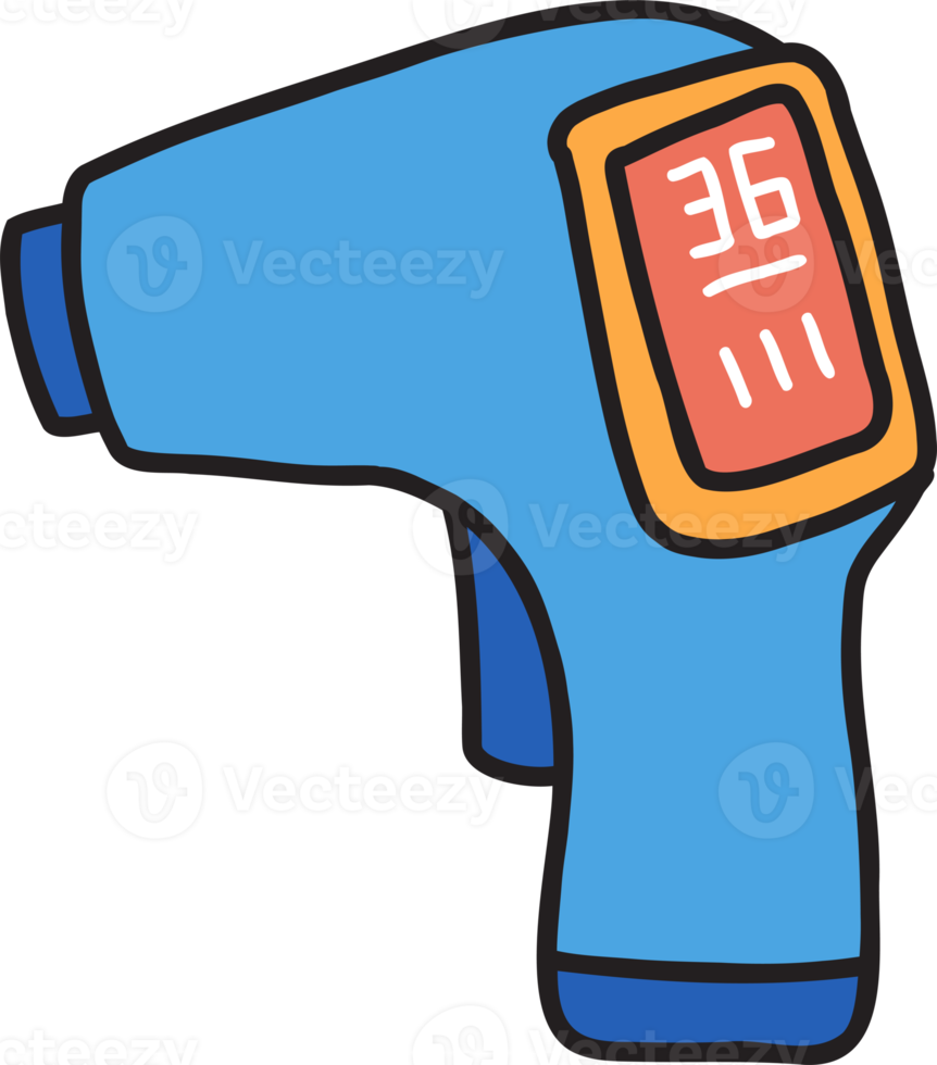 Hand Drawn infrared thermometer illustration png