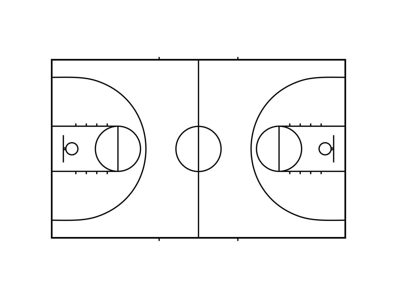 Basket Ball Field Sign for Website, Apps, Art Illustration, Pictogram or Graphic Design Element. Vector Illustration