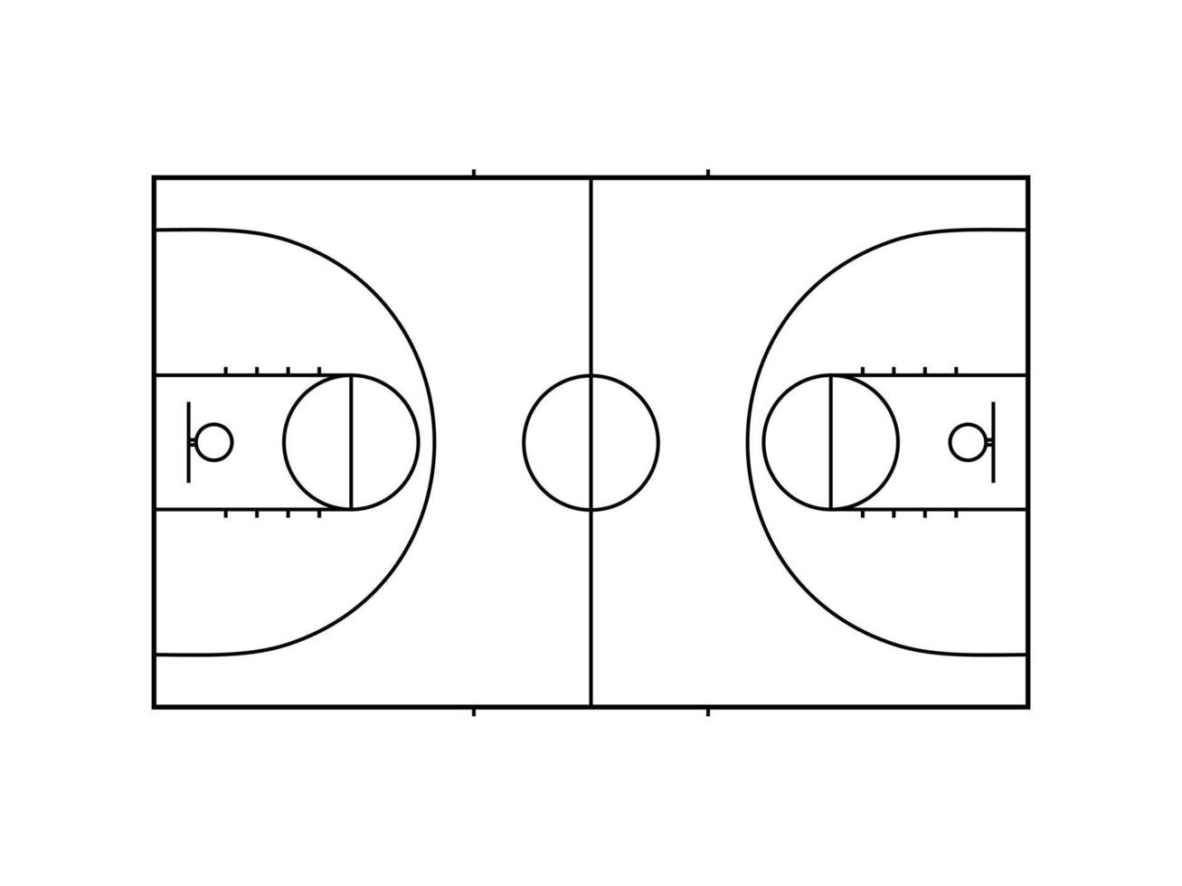 signo de campo de baloncesto para sitio web, aplicaciones, ilustración de arte, pictograma o elemento de diseño gráfico. ilustración vectorial vector