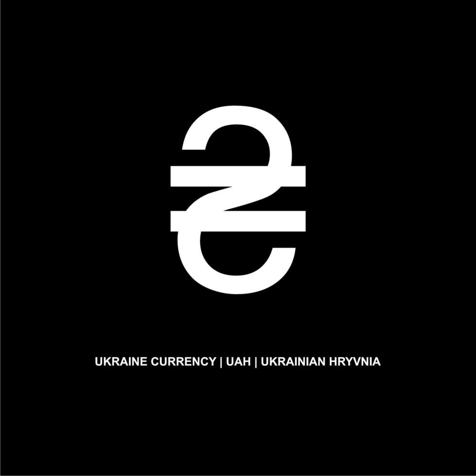 Símbolo de icono de moneda de Ucrania, hryvnia ucraniana, signo de uah. ilustración vectorial vector