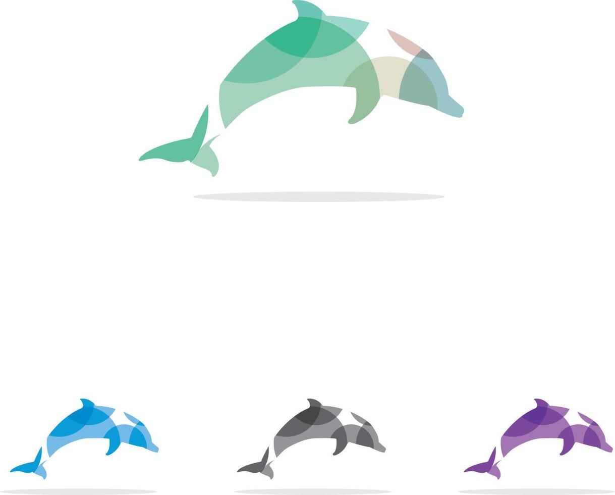 ilustración de peces, vector de delfines coloridos