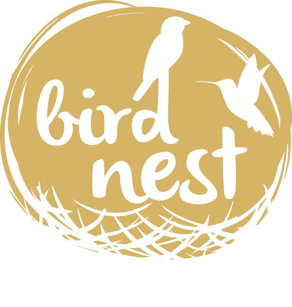 Bird Nest vector logo design.