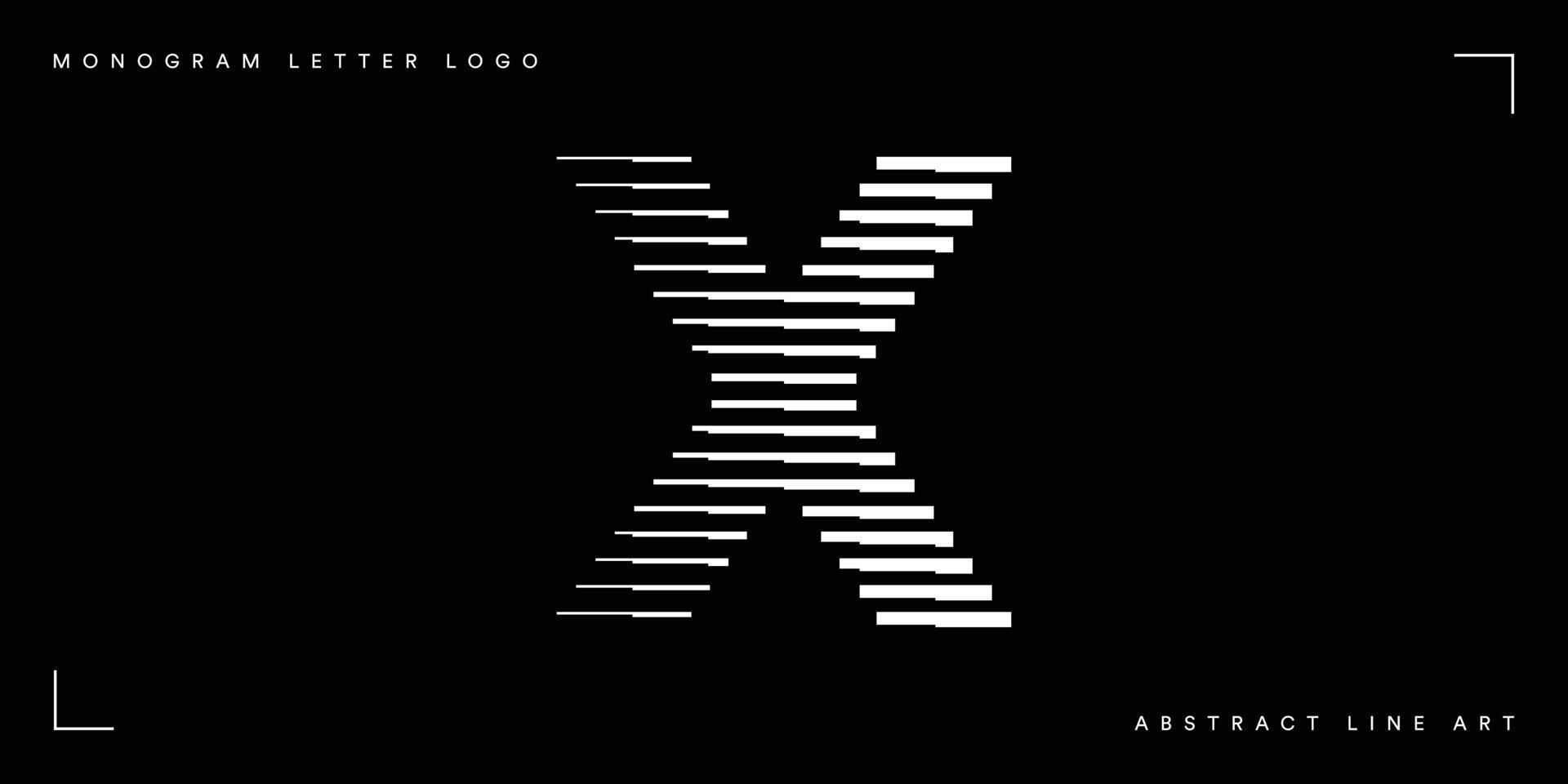 Abstract line art letter x monogram logo vector