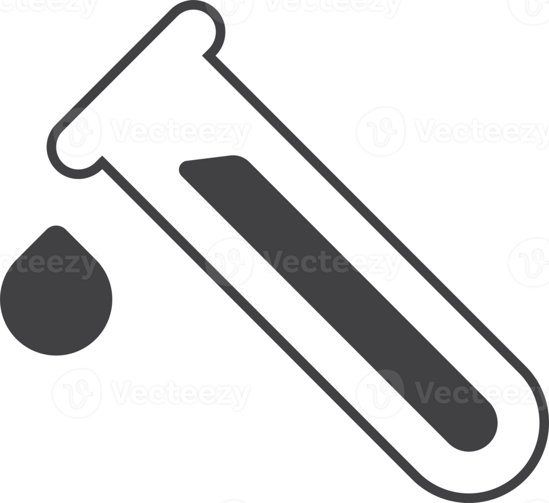 Chemical tube or test tube illustration in minimal style png