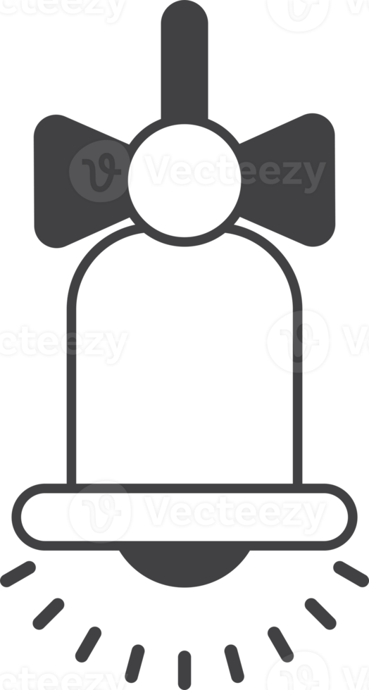 campana con ilustración de cinta en estilo minimalista png