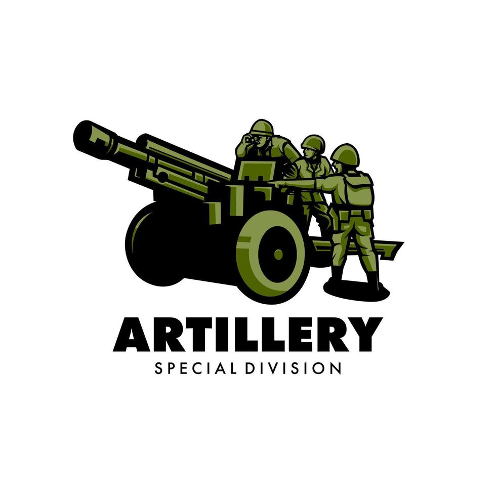 vector de ilustración de logotipo de división especial de artillería en blanco