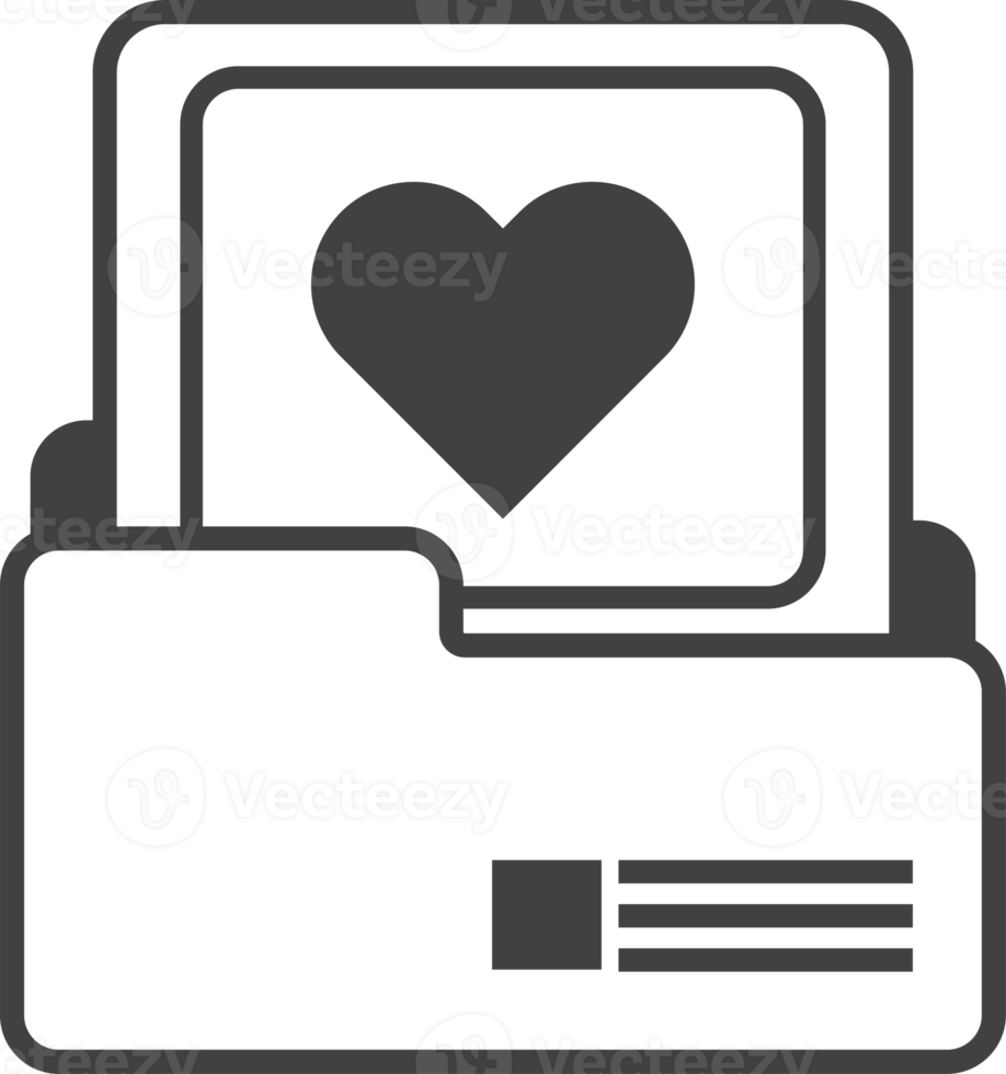 envelope and heart illustration in minimal style png