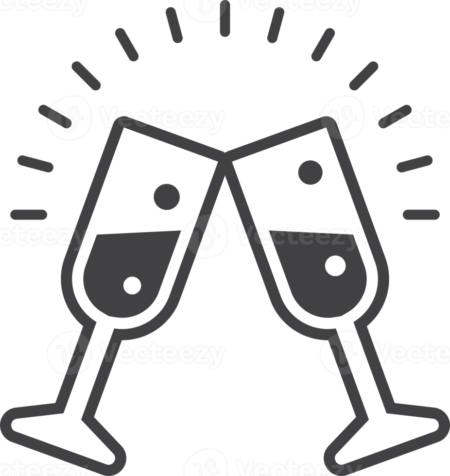 wine glass illustration in minimal style png