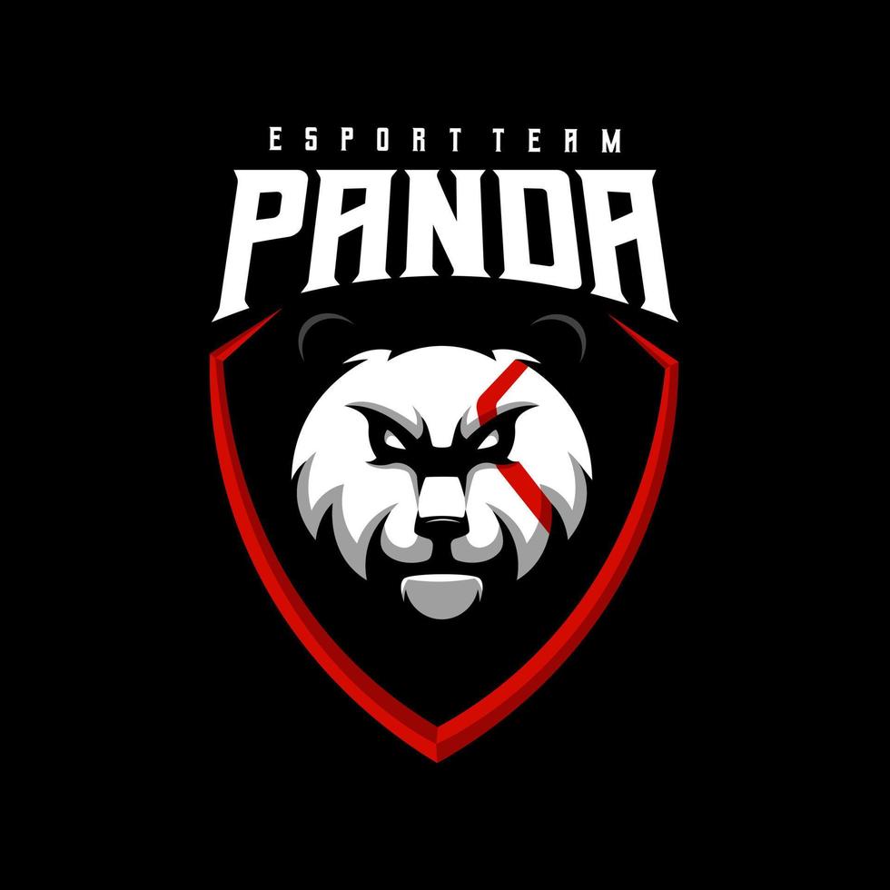 vector de diseño de logotipo panda esport para deportes de equipo y juegos