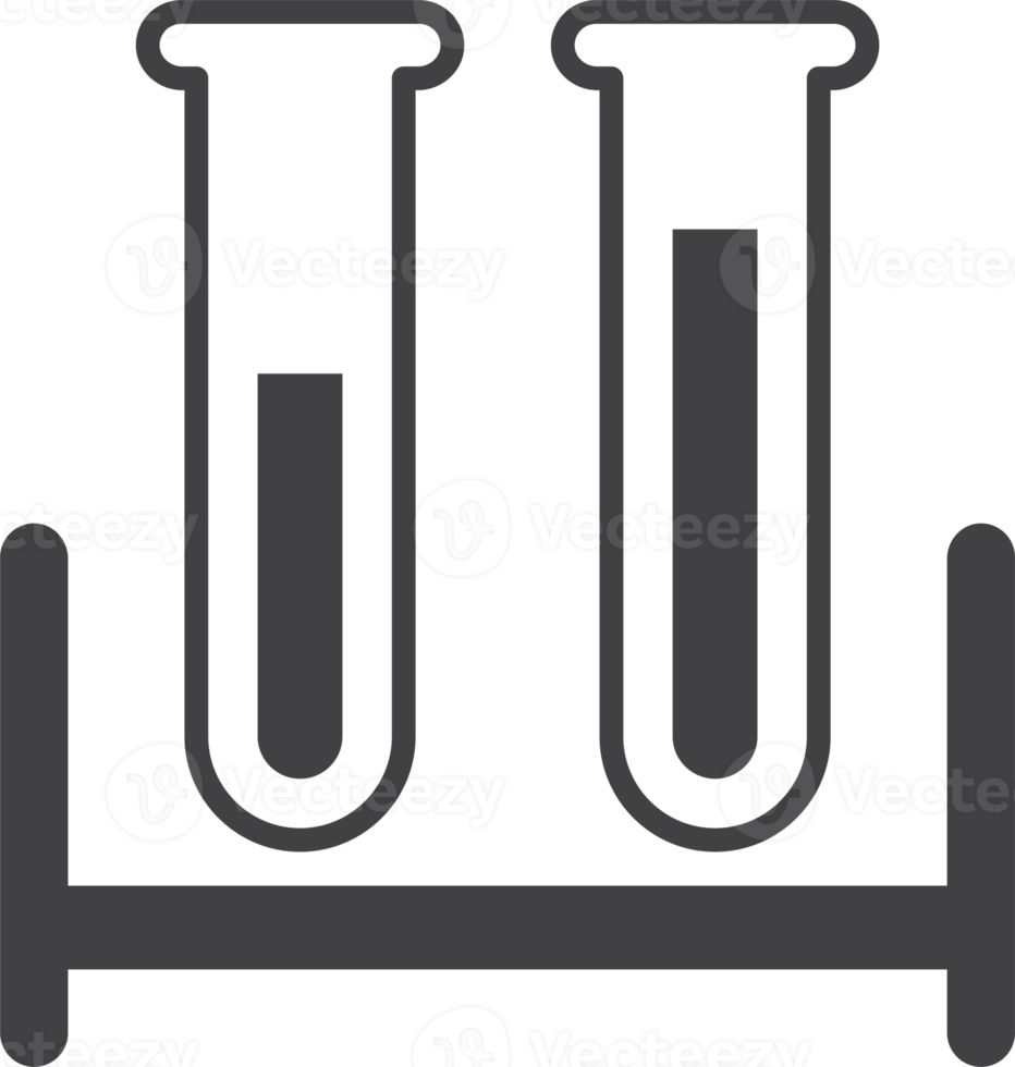 Chemical tube or test tube illustration in minimal style png