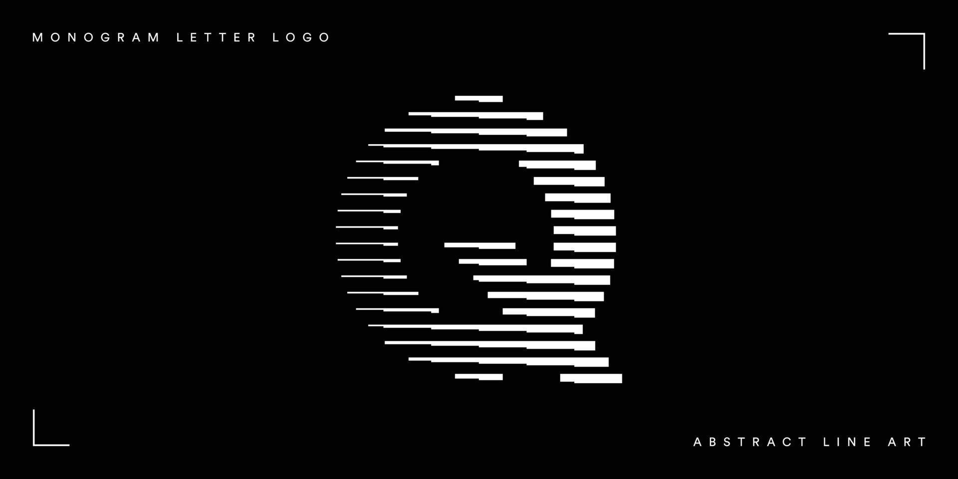 Abstract line art letter q monogram logo vector